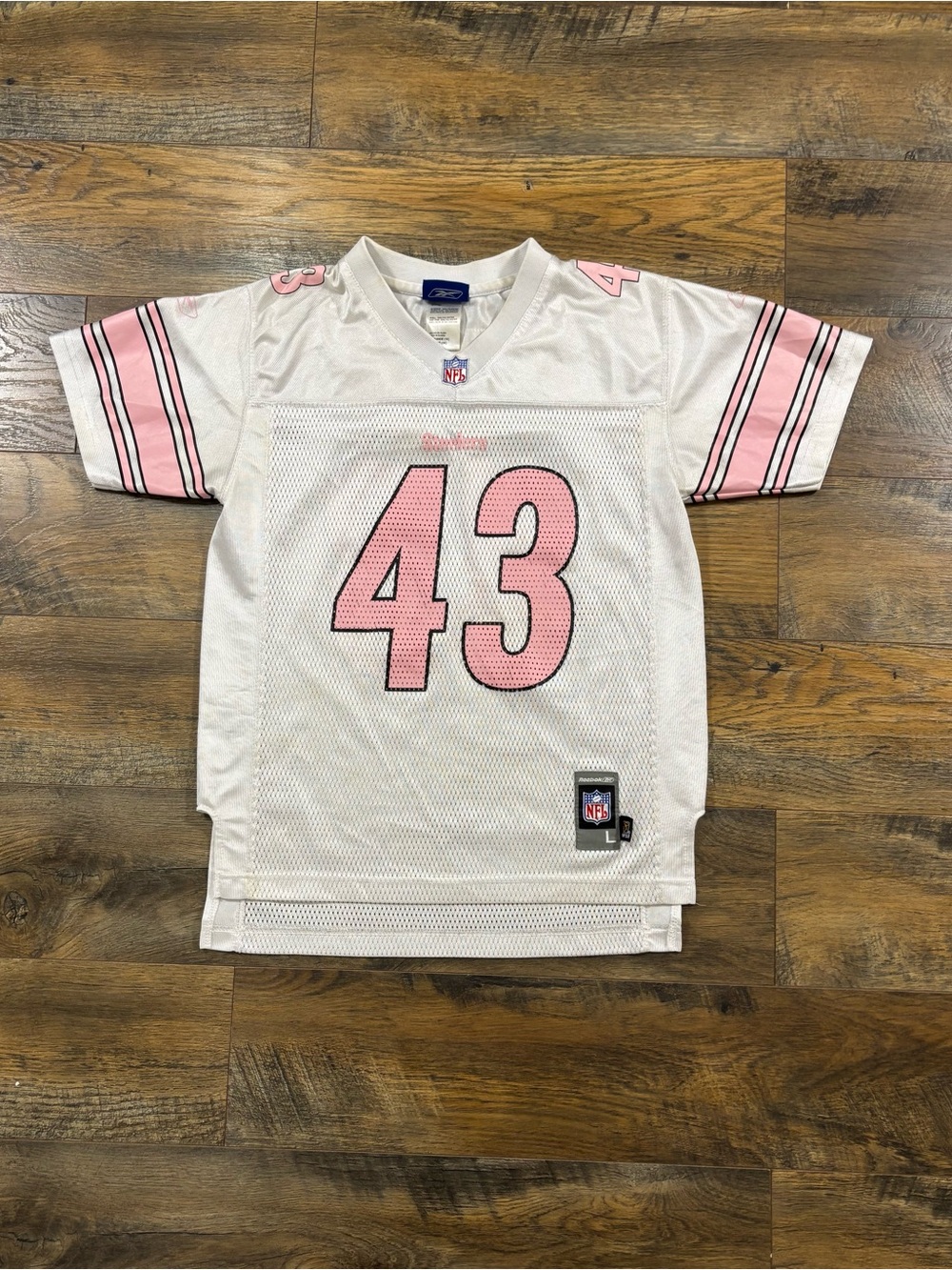 Reebok's Steelers Troy Polamalu #43 Jersey Pink Womens